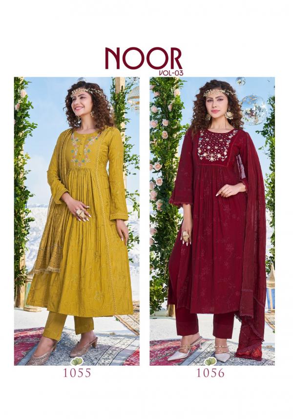 Peher Noor Vol 3 Party Wear Fancy Kurti With Bottom Dupatta Collection